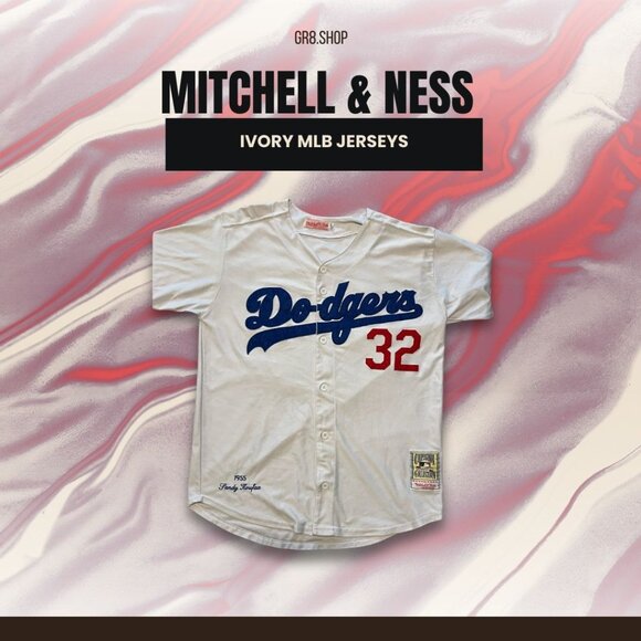 Mitchell & Ness Ivory Sandy Koufax Dodgers MLB Jersey Size 44 Cooperstown Collec - Picture 1 of 7